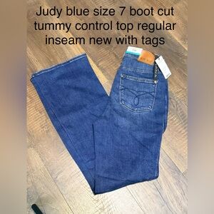 Judy Blue womens Blue Straight Jeans sz 7